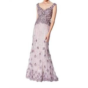 NEW IVONNE D off the shoulder lace dress in pink topaz